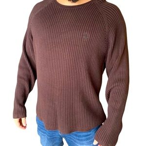 Timberland BROWN KNIT PULLOVER SWEATER XL